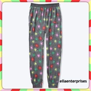 VS Pink Christmas Lights Cozy Sleep Jogger Pants